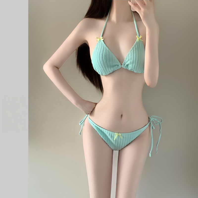 Womens Suit - 2026年夏 レディース 長袖ビキニセット 韓国ファッション 可愛い女の子用水着 スリムビーチ水着