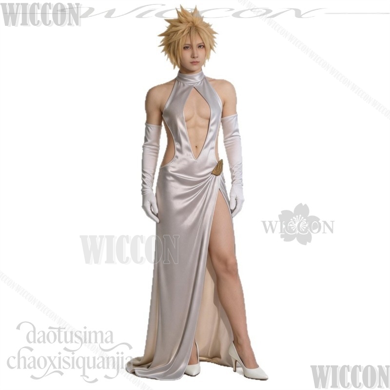 FF7 コスプレ クラウド ハイスリット ウェディングドレス - Evening Gown のレビューと価格