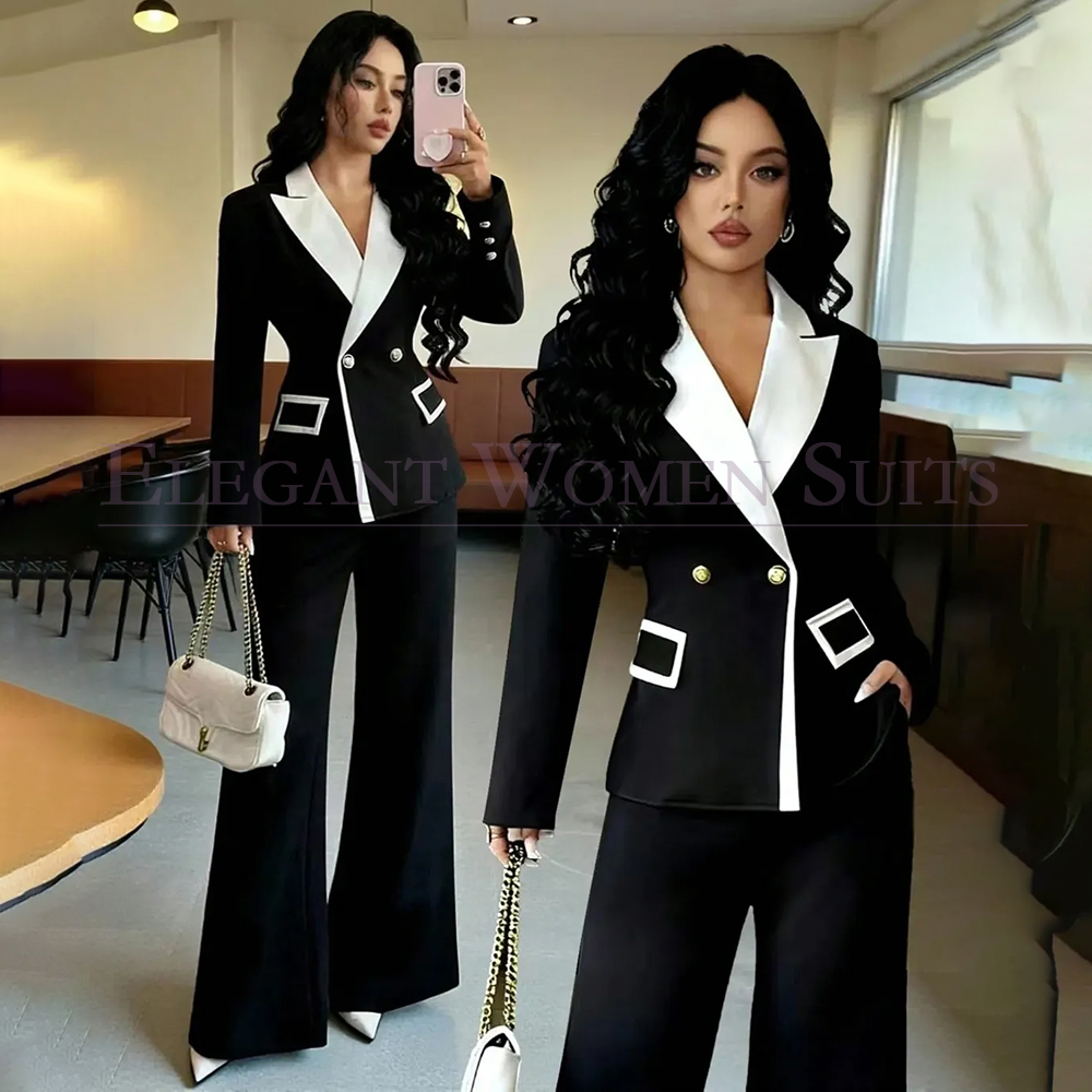 高級ブラックレディーススーツ2ピースジャケットパンツセットオ - Womens Blazer のレビューと価格