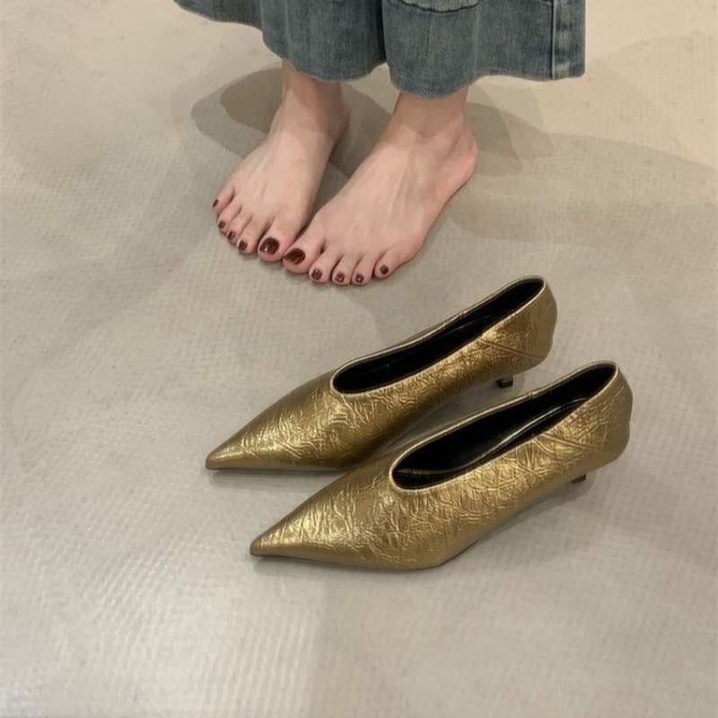 2025年秋新作 通勤風 フラットヒール 浅口 ポインテッド - Womens Heels のレビューと価格